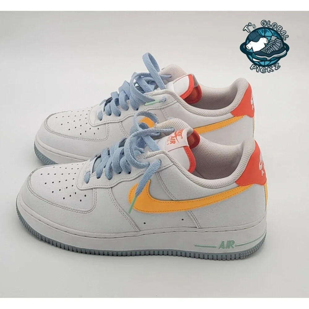 Nike Air Force 1 '07 LV8 'Be Kind' DC2196-100 Men's Size 8 Orange Yellow White